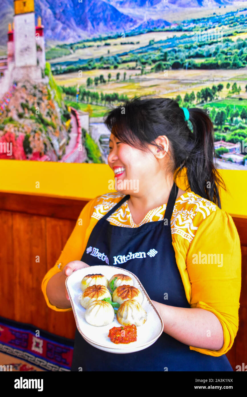 Cucina tibetana, Hebden Bridge, South Pennines, Yorkshire Foto Stock