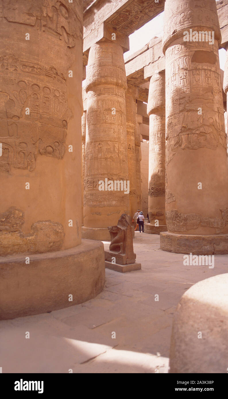 Egitto : Il Patrimonio mondiale Unesco Tempel da Amon-Ra a Karnak nei pressi di Luxor Foto Stock