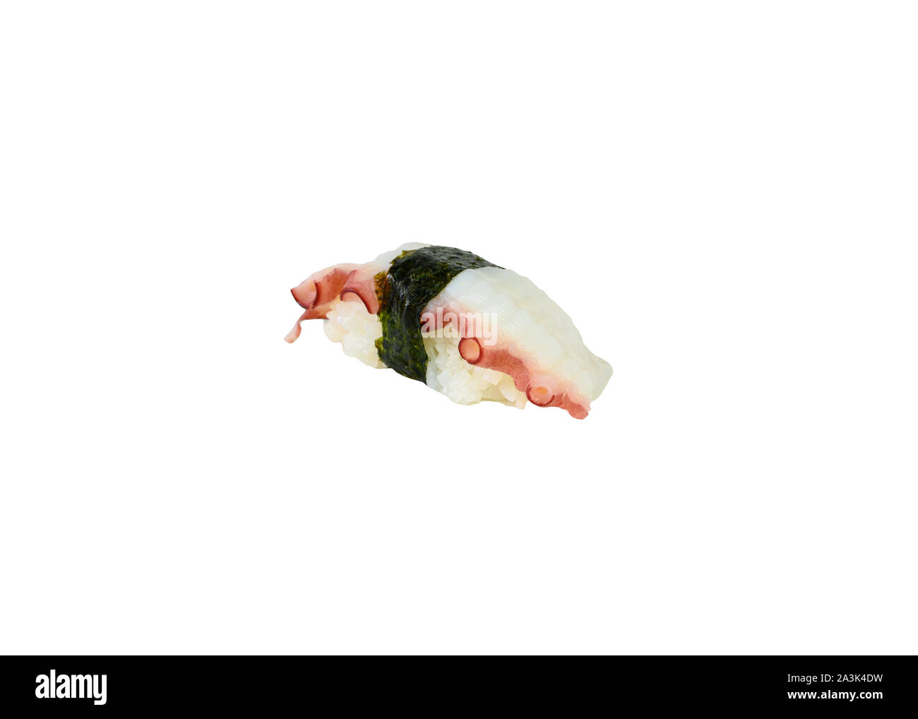 Tako squid nigiri sushi cucina giapponese. isolato su sfondo bianco Foto Stock