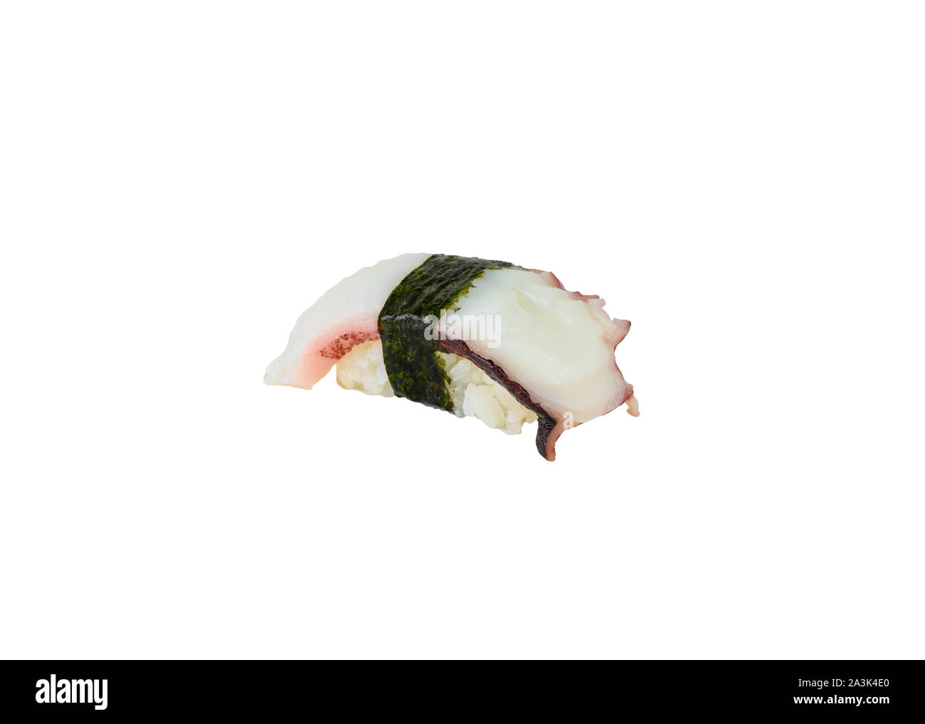 Tako squid nigiri sushi cucina giapponese. isolato su sfondo bianco Foto Stock