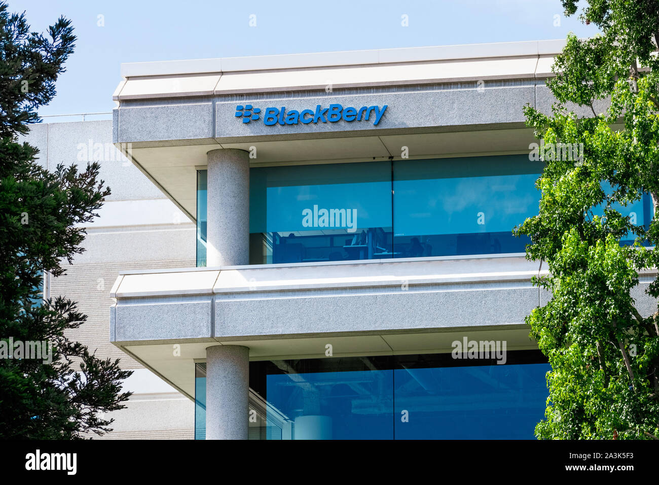 Set 25, 2019 San Ramon / CA / STATI UNITI D'AMERICA - Blackberry presso la loro sede centrale in San Francisco Bay; BlackBerry Ltd (ex sviluppatore di BlackBerry smartpho Foto Stock
