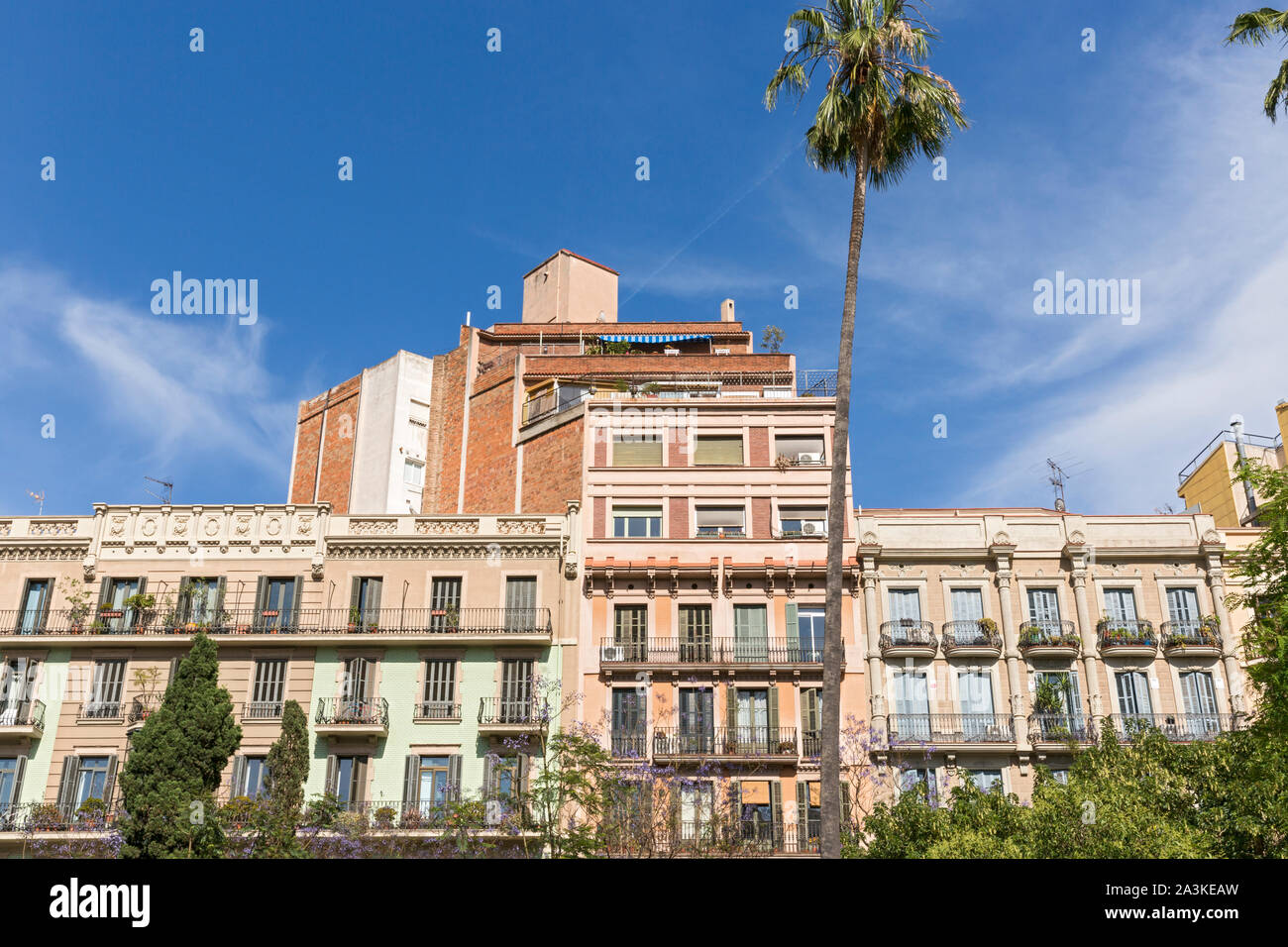 Barcellona; Plaça Doctor Letamendi, Wohnhaeuser Foto Stock