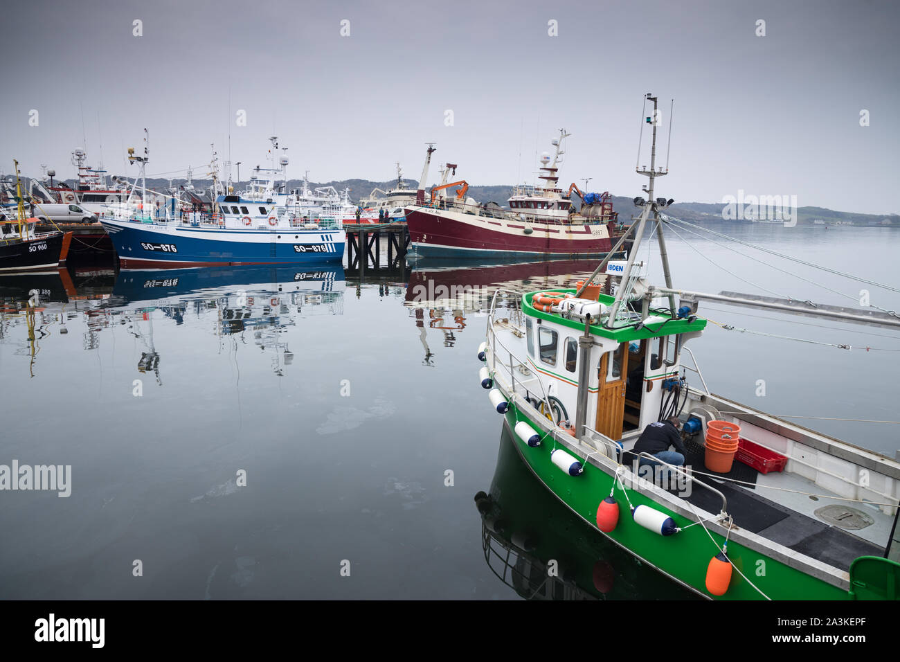 Le navi da pesca ormeggiate a Killybegs, Co Donegal, Irlanda Foto Stock