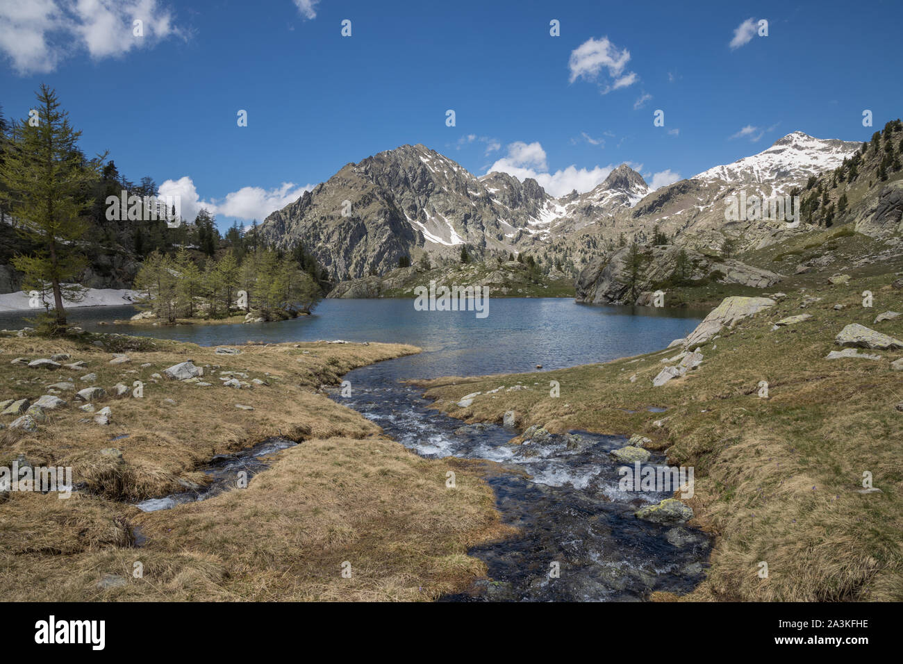 Lac de Trecolpas, il Parco Nazionale del Mercantour, Alpes-Maritime, Provenza, Francia Foto Stock