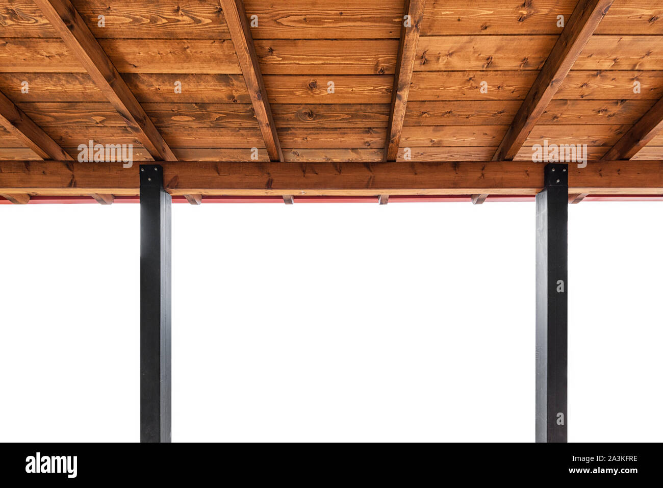 Una tettoia visto da sotto il portico Foto Stock