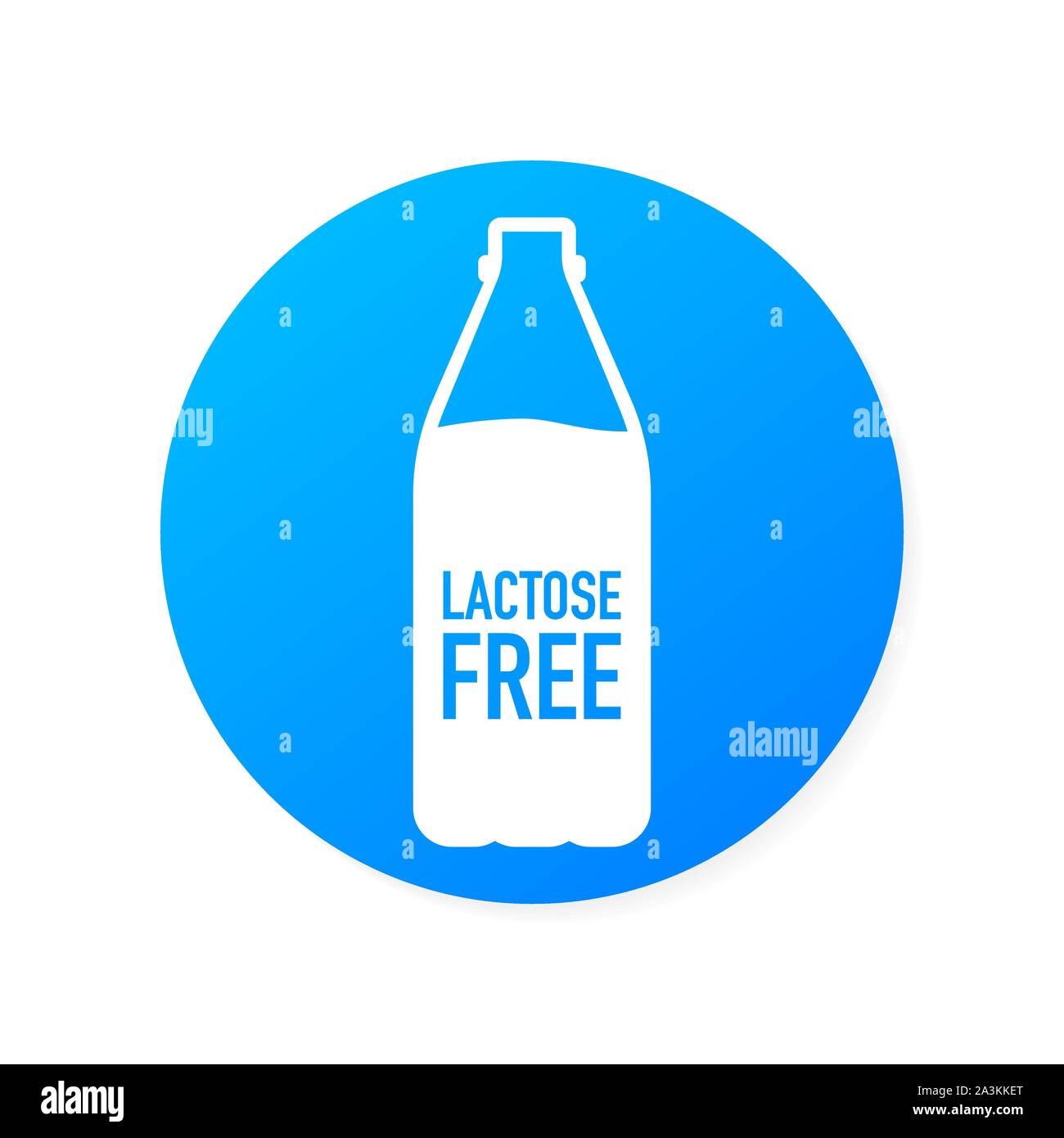 Senza lattosio icona. Il vettore non contiene lattosio etichetta per una sana daiy confezione per prodotto alimentare. Vettore illustrazione stock. Illustrazione Vettoriale