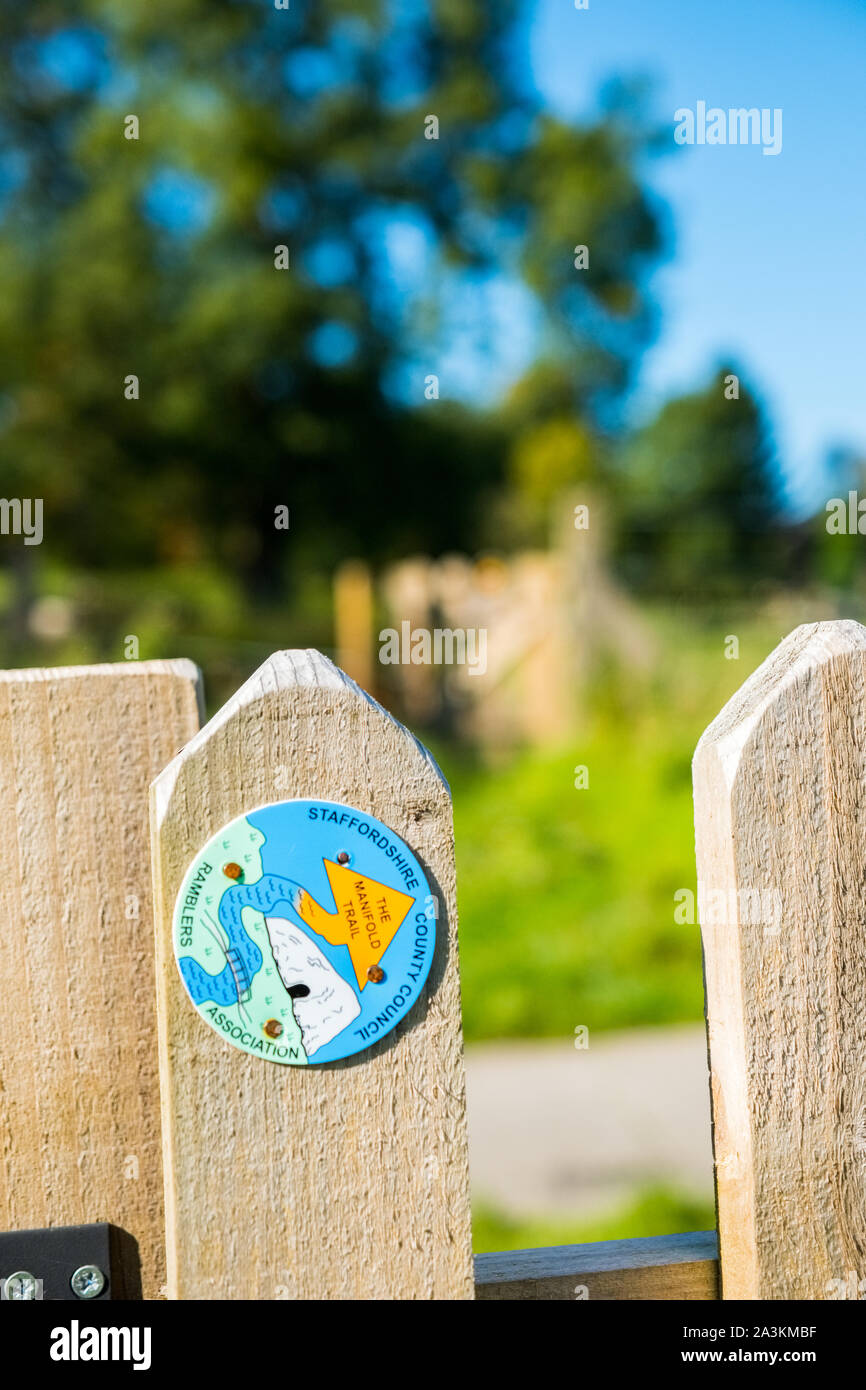 Il modo del collettore sentiero vicino Longnor , Staffordshire,Parco Nazionale di Peak District,UK Foto Stock