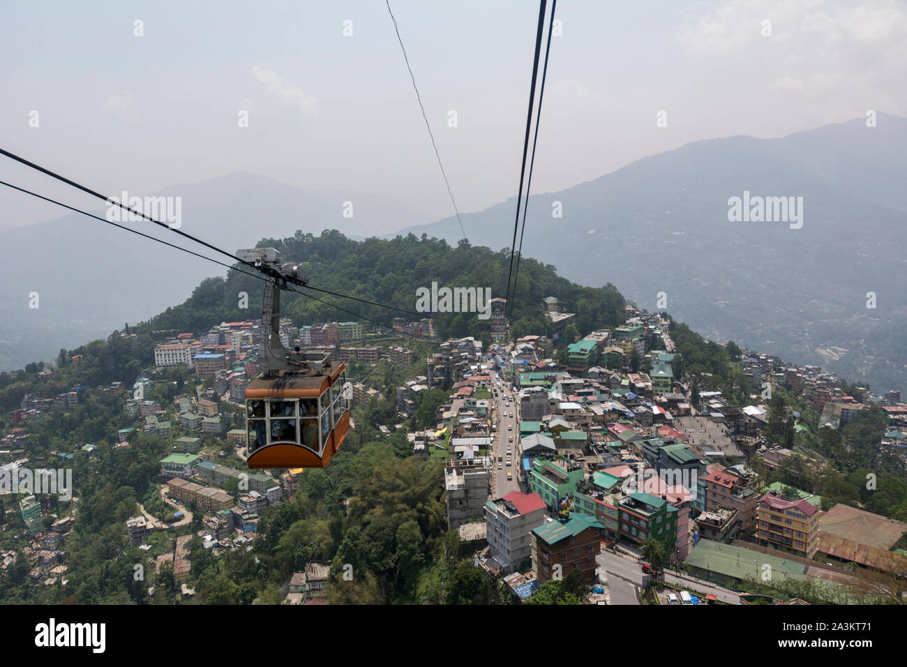 Funivia teleferica a Gangtok, Sikkim, India Foto Stock