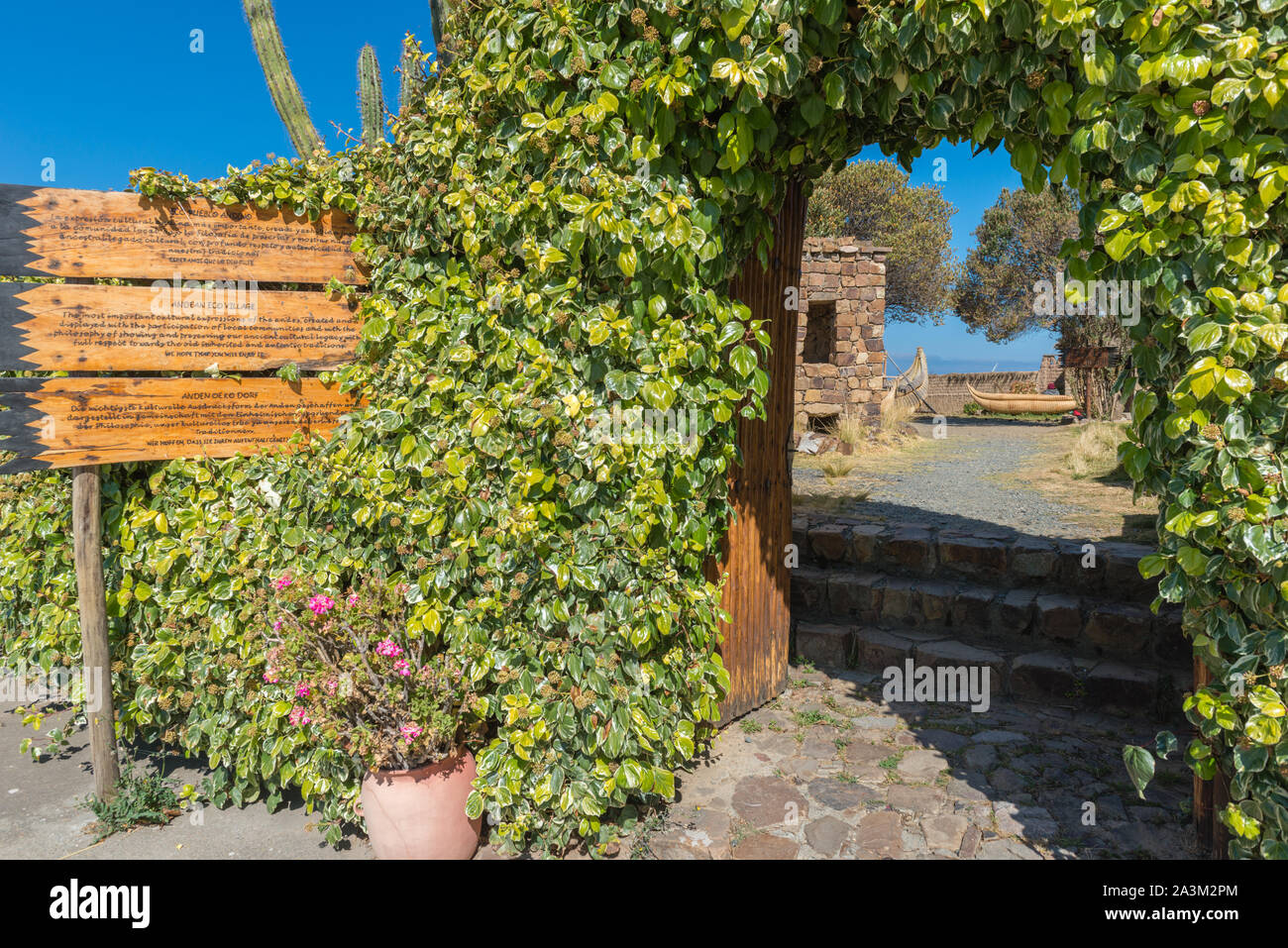 Eco Villaggio Andino, museo in Huatajata, borgo lacuale del Lago Titicaca, La Paz, Bolivia, America Latina Foto Stock