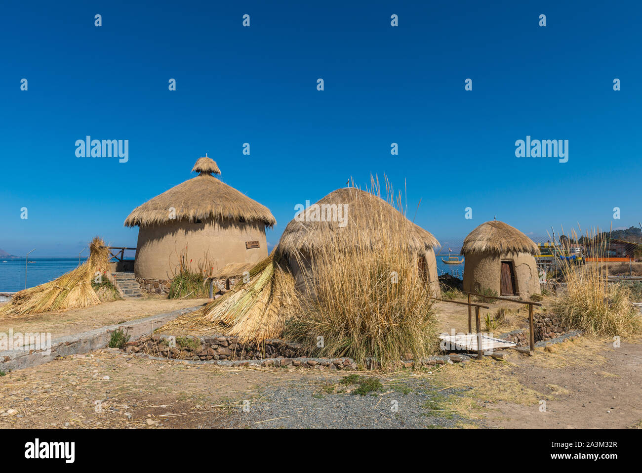 Eco Villaggio Andino, museo in Huatajata, borgo lacuale del Lago Titicaca, La Paz, Bolivia, America Latina Foto Stock