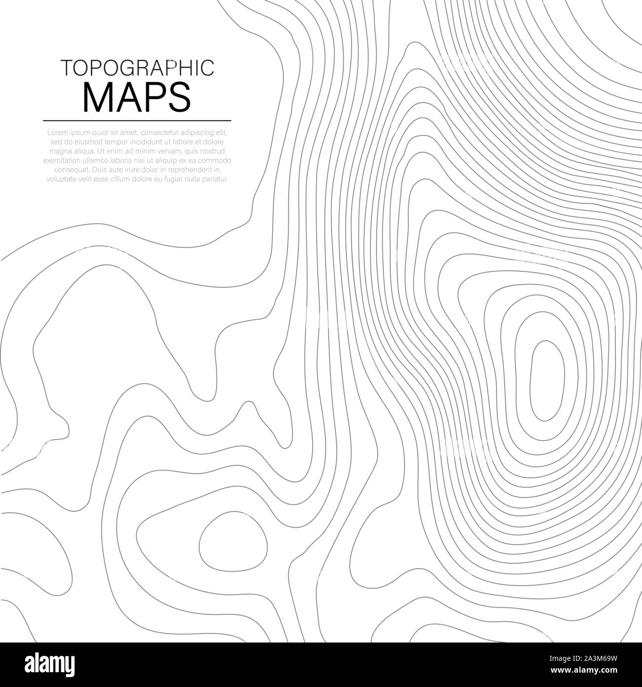 Mappa Mopographic. La stilizzata altezza del profilo topografico in linee e contorni. Vettore illustrazione stock Illustrazione Vettoriale