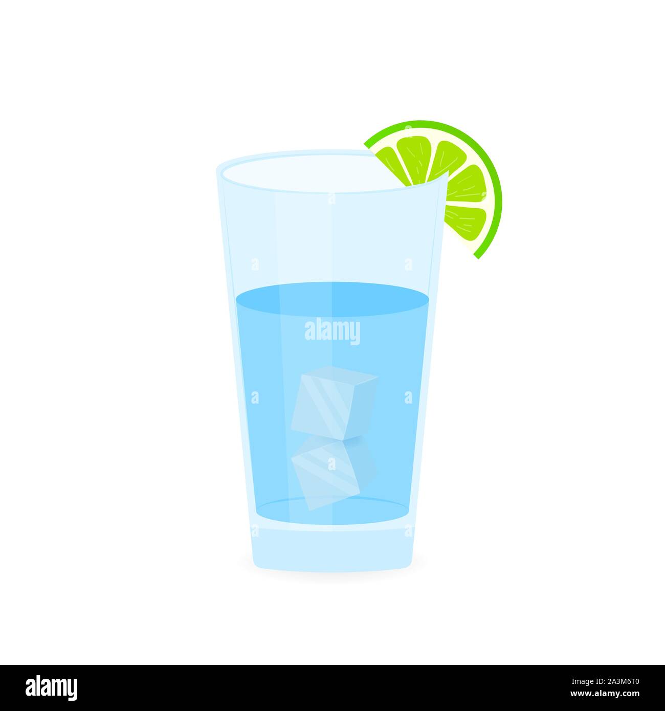 Simbolo di mojito e cubetti di ghiaccio in stile piatto. Illustrazione vettoriale stock. Illustrazione Vettoriale
