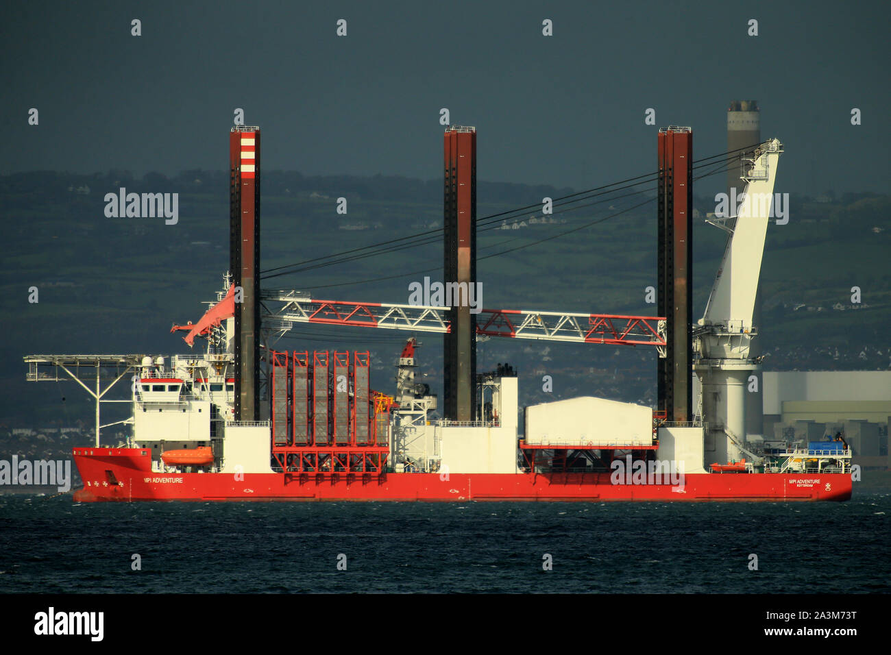 MPI Avventura in Belfast Lough. 08 ott 2019. TIV MPI Avventura è un 14,739 GT installazione turbina eolica peschereccio che è stato costruito nel 2010 da Cosco Nantong cantiere, Cina. Foto Stock