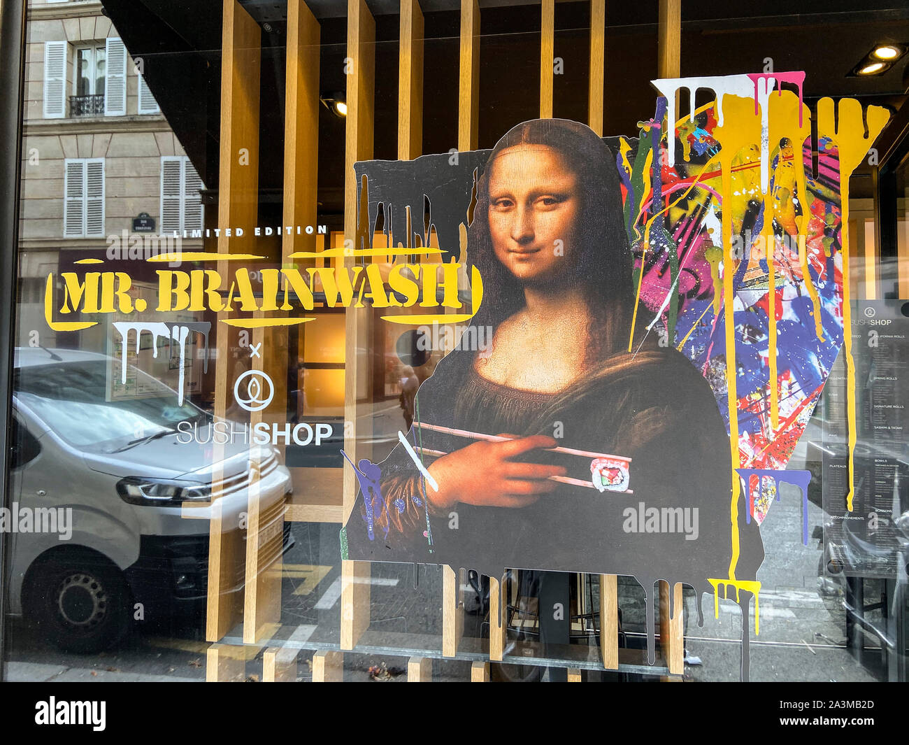 MONA LISA UTILIZZATI PER VENDERE SUSHI Foto Stock