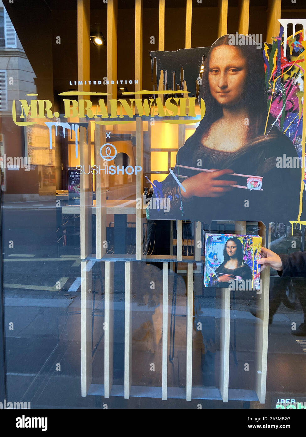 MONA LISA UTILIZZATI PER VENDERE SUSHI Foto Stock