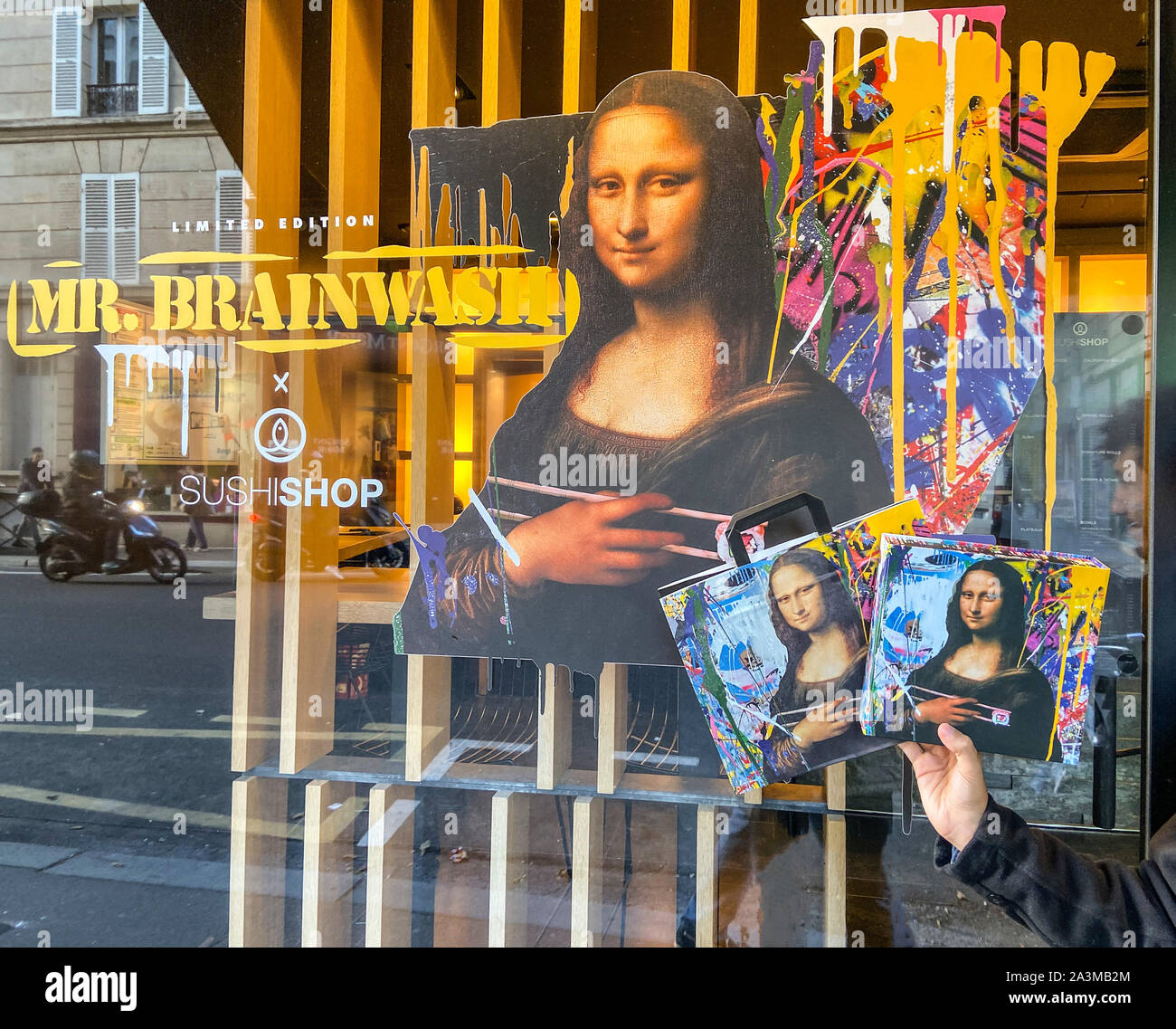 MONA LISA UTILIZZATI PER VENDERE SUSHI Foto Stock