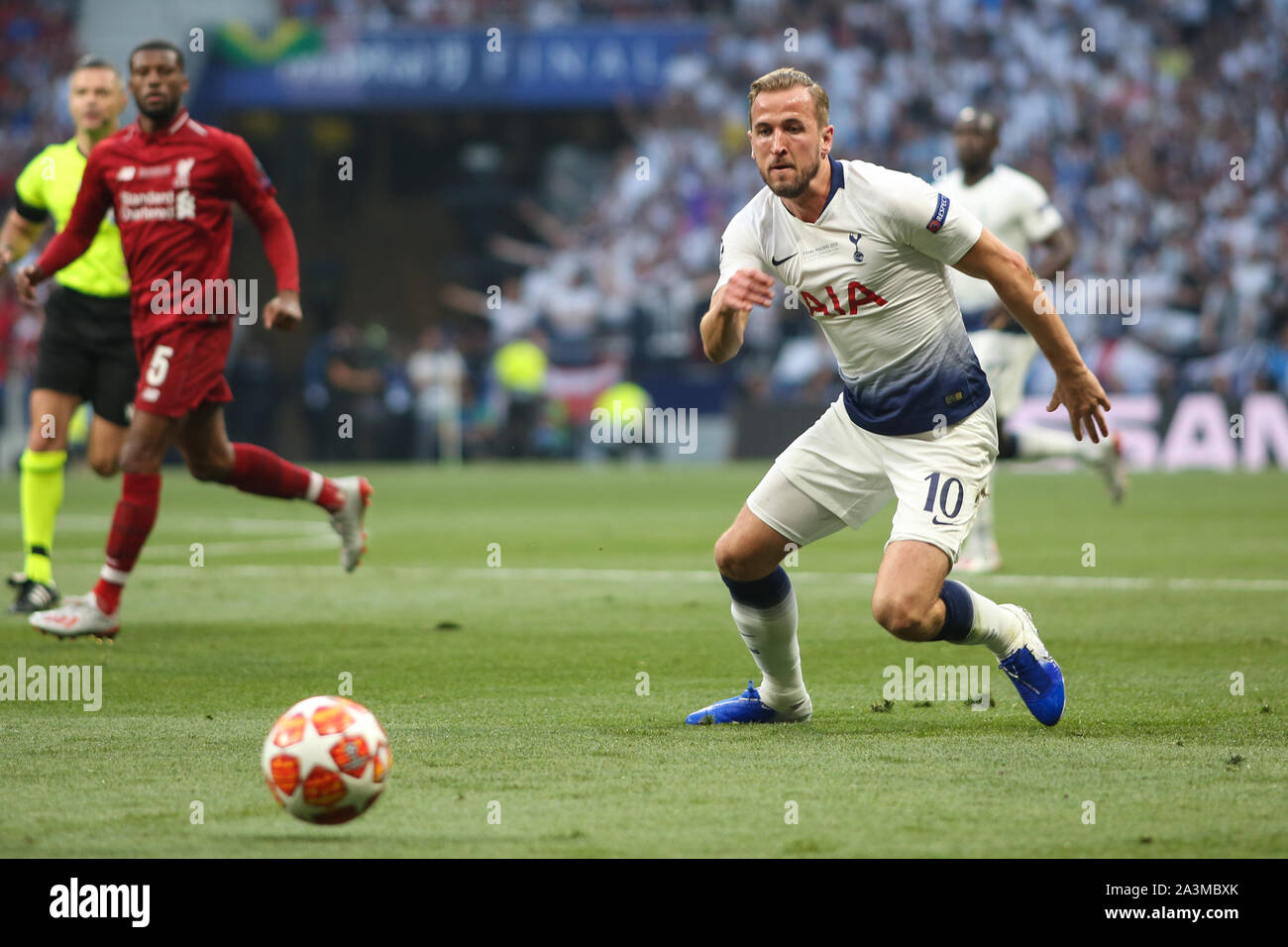 MADRID, Spagna - 01 giugno 2019: Harry Kane (Tottenham) nella foto durante la finale di 2019/20 finale di UEFA Champions League. Foto Stock