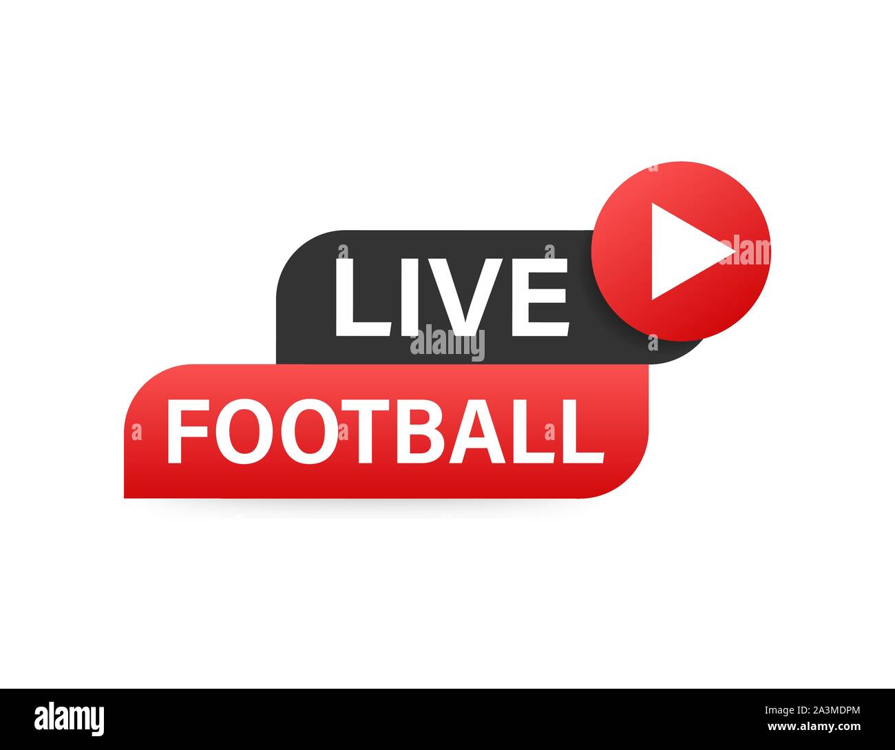 Partite di calcio in diretta streaming, icona pulsante per la  radiodiffusione o Online Streaming calcio. Vettore illustrazione stock  Immagine e Vettoriale - Alamy
