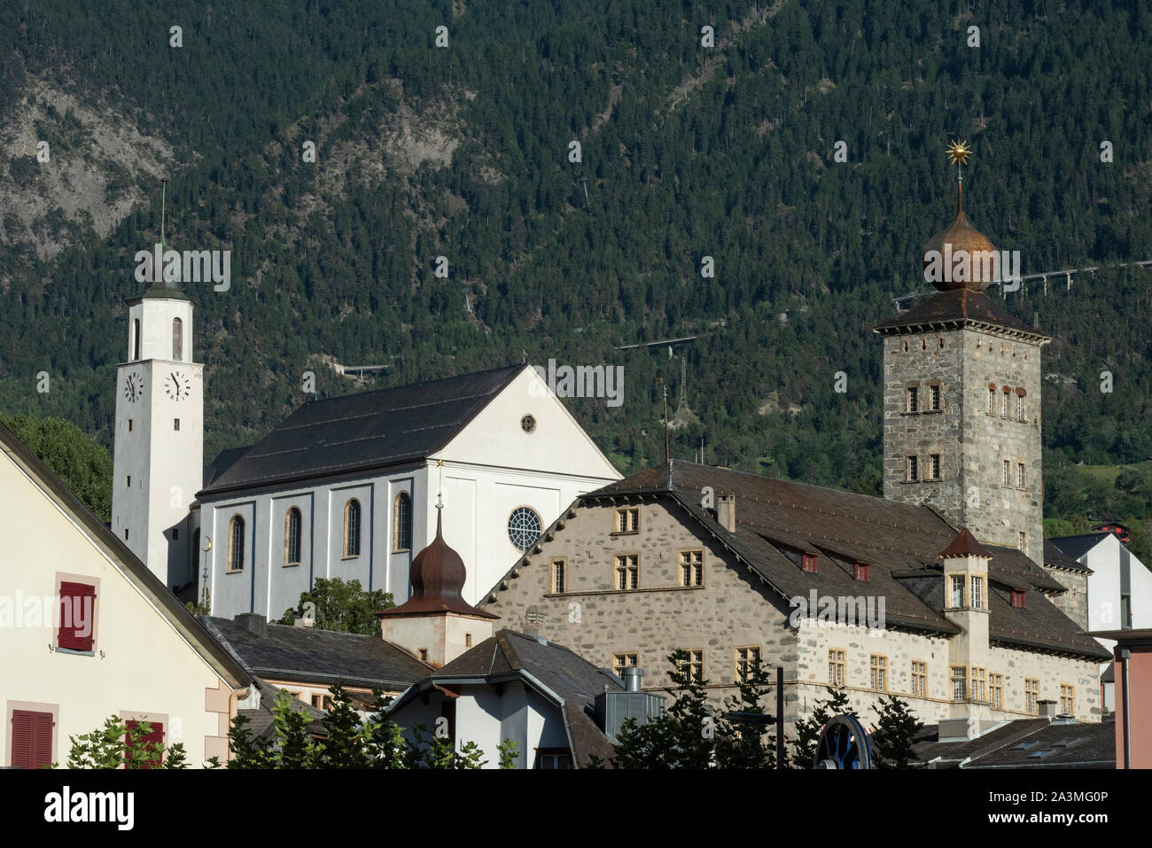 Brig Vallese Svizzera Stockalperschloss Settembre 2019 Il ,Castello Stockalper (tedesco: Stockalperpalast) è un castello in Brig-Glis, Svizzera. Esso w Foto Stock