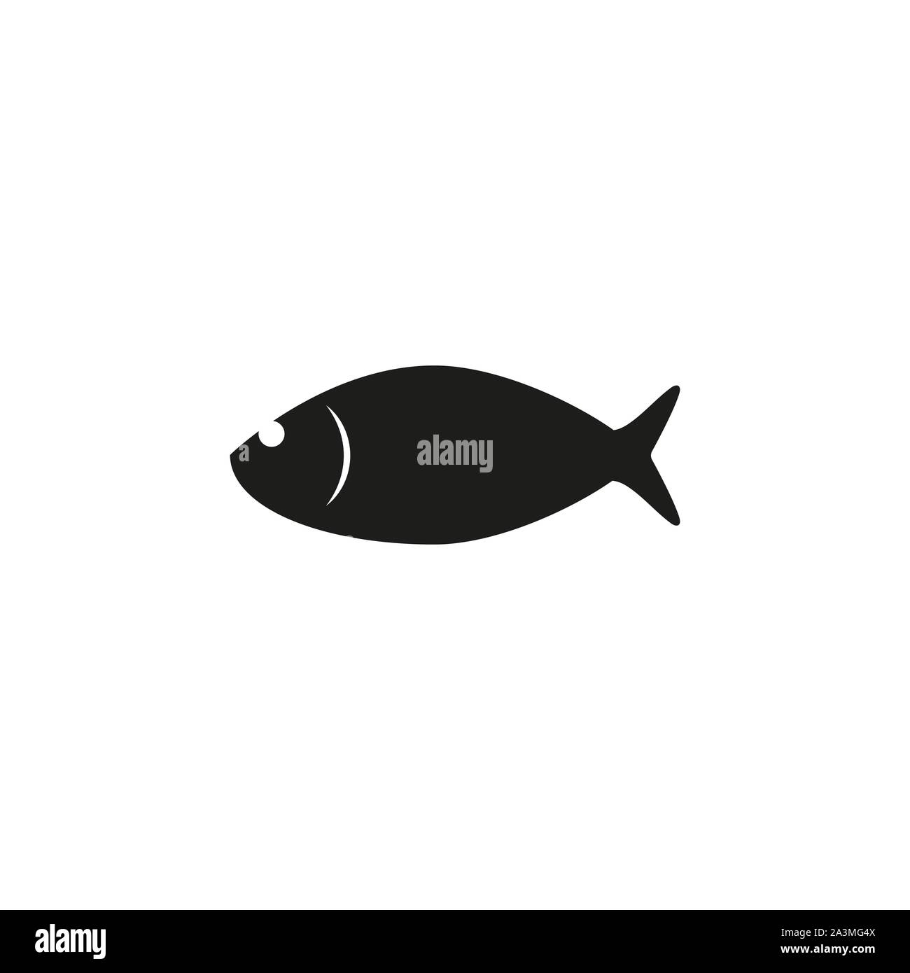 Pesce il cibo, icona del mare. Illustrazione Vettoriale, design piatto. Illustrazione Vettoriale