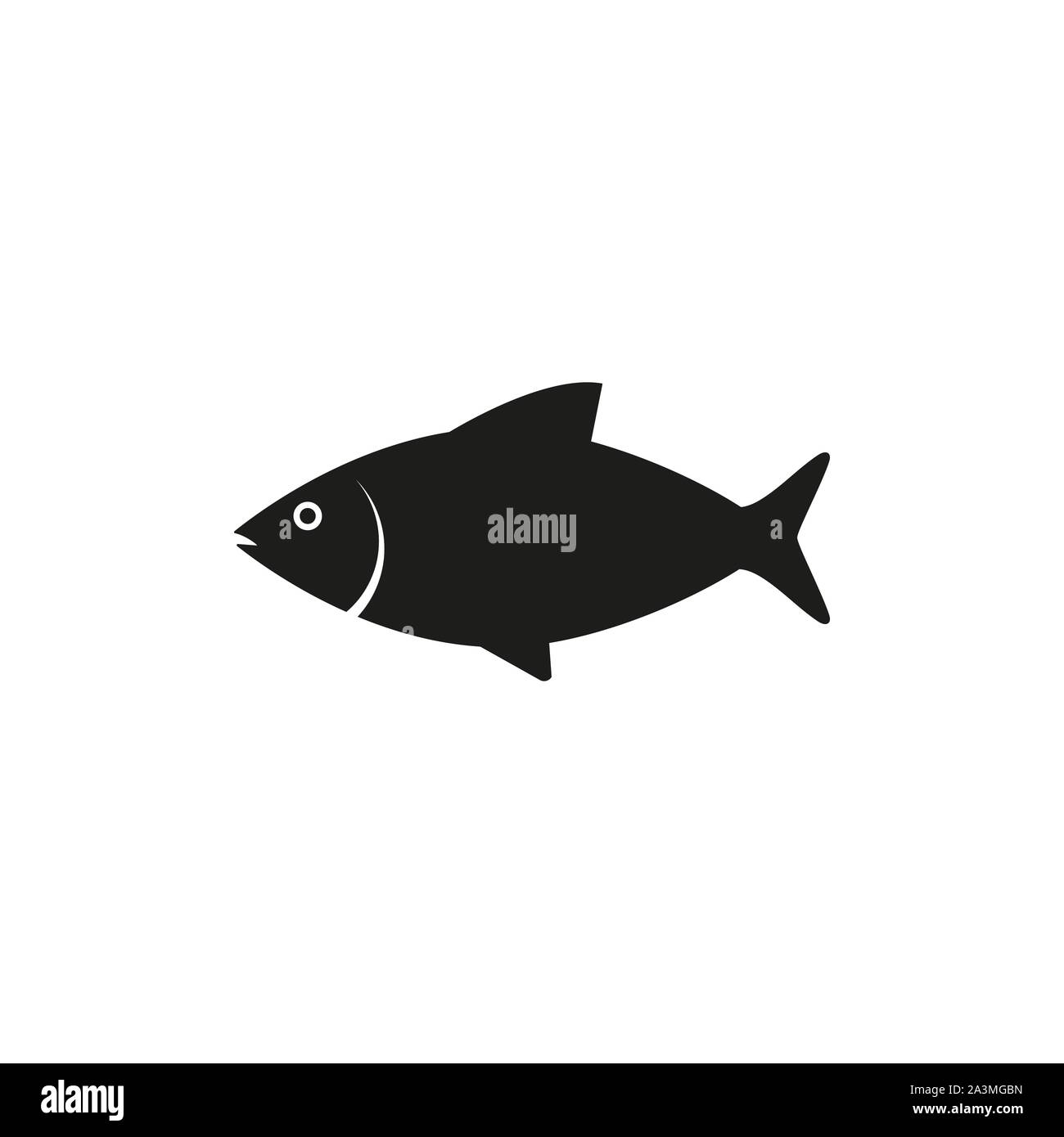 Pesce il cibo, icona del mare. Illustrazione Vettoriale, design piatto. Illustrazione Vettoriale