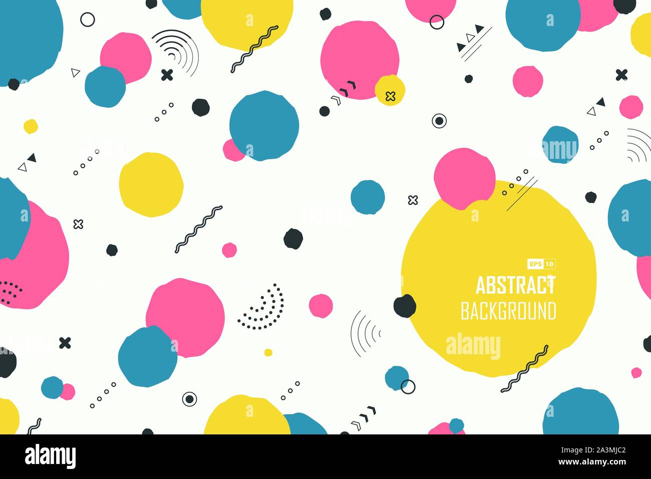 Abstract colorati alla moda del disegno geometrico design. Decorare per ridurre al minimo i punti di colore pattern usando per inserzione, poster, stampa Illustrazione illustrazione. Illustrazione Vettoriale