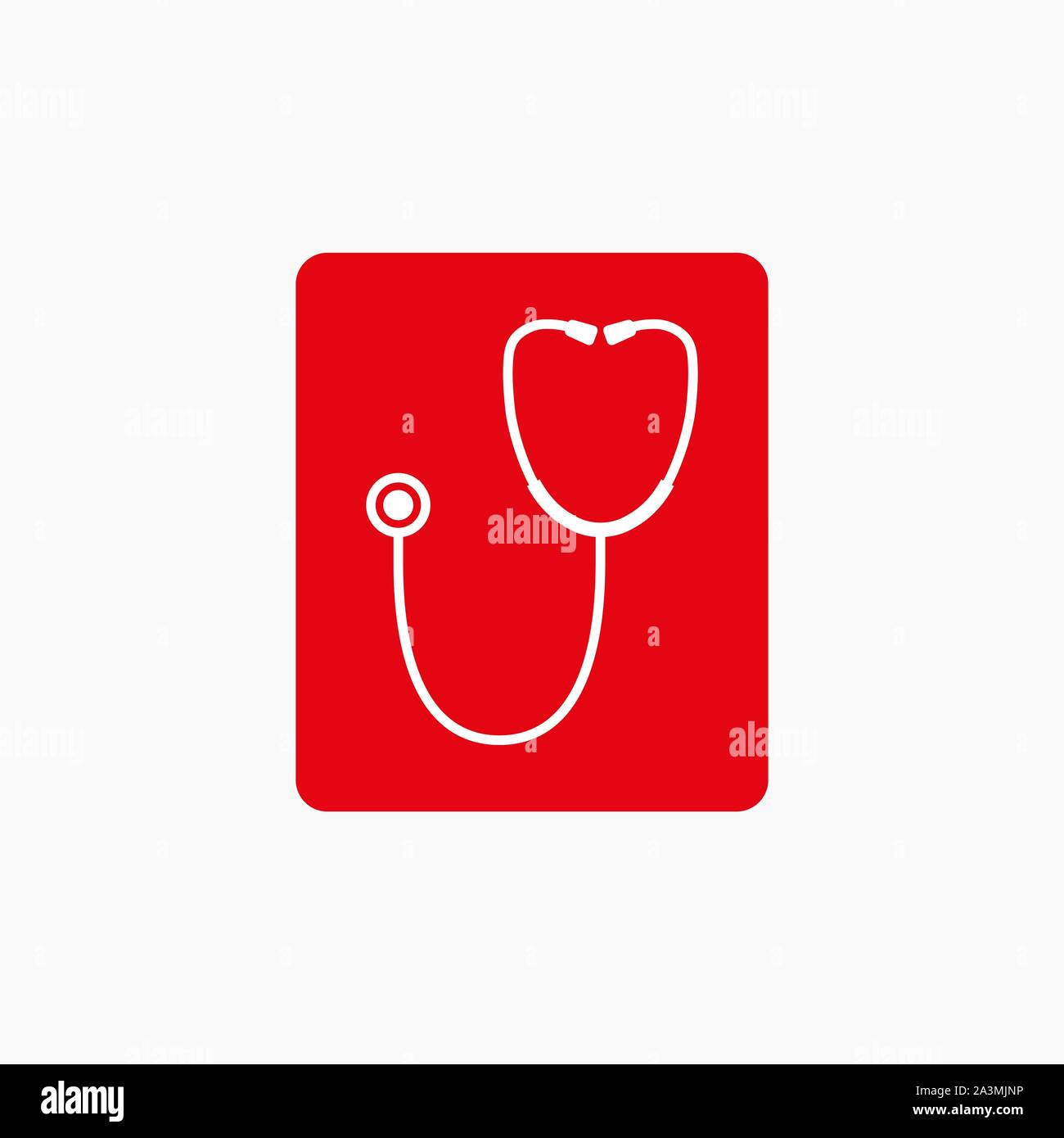 Medico, icona dello stetoscopio. Illustrazione Vettoriale, design piatto. Illustrazione Vettoriale