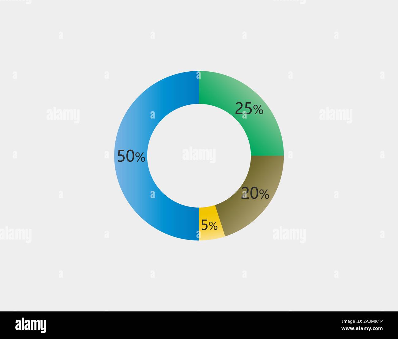 Colorato grafico a torta, diagramma, Una infografica. Illustrazione Vettoriale. Illustrazione Vettoriale