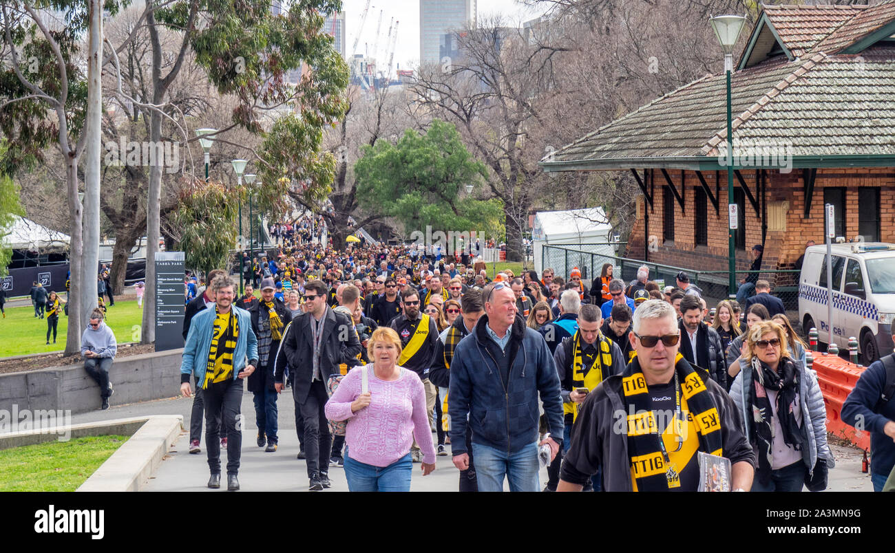 2019 Australian Rules Football League AFL Grand Final maggiore Western Sydney GWS Richmond a Melbourne Cricket Ground MCG Victoria Australia. Foto Stock