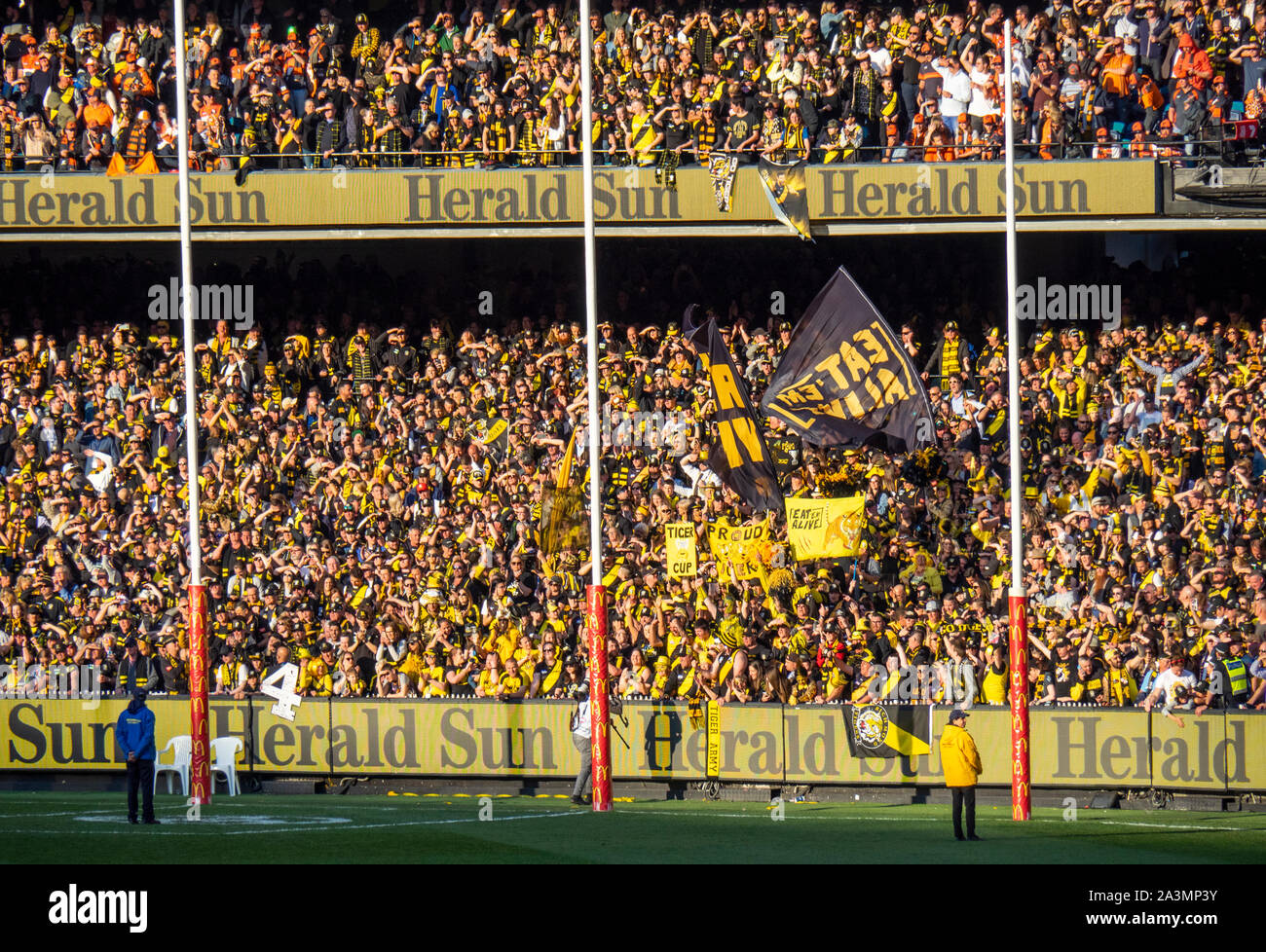 2019 Australian Rules Football League AFL Grand Final maggiore Western Sydney GWS Richmond a Melbourne Cricket Ground MCG Victoria Australia. Foto Stock