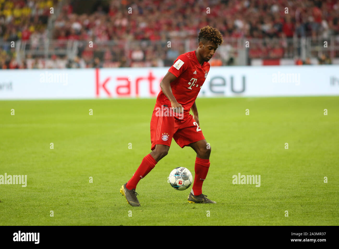 DORTMUND, Germania - Agosto 03, 2019: Kingsley Coman (Bayern Munchen) nella foto durante la finale di 2019/20 supercoppa tedesca. Foto Stock