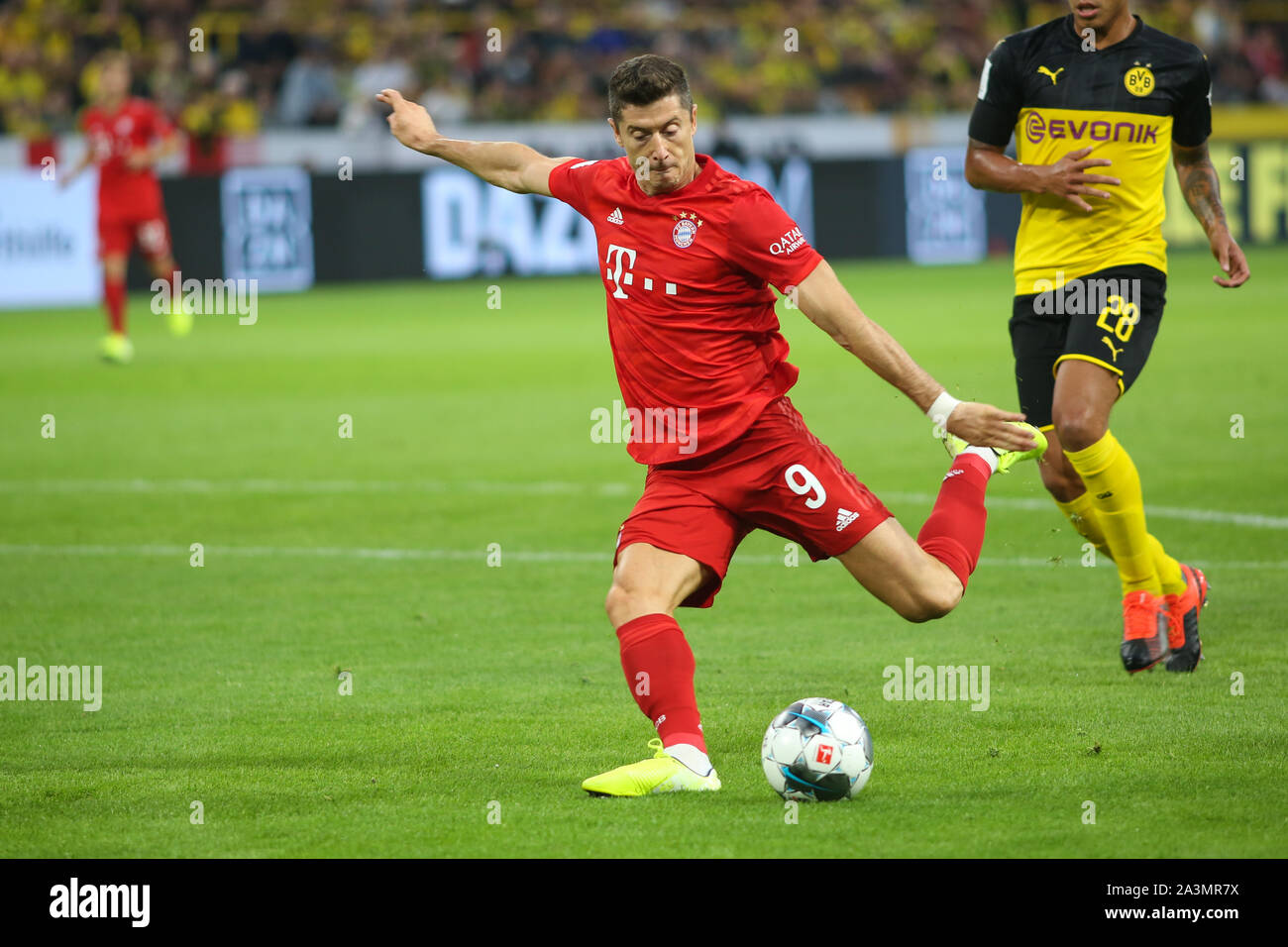 DORTMUND, Germania - Agosto 03, 2019: Robert Lewandowski (Bayern Munchen) nella foto durante la finale di 2019/20 supercoppa tedesca. Foto Stock