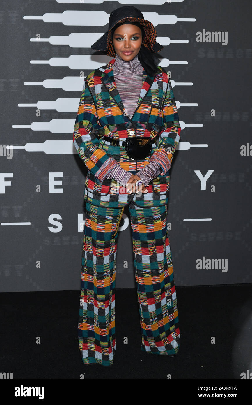 Halima Aden assiste il Savage x Fenty gli arrivi durante la settimana della moda di New York presso Barclays Center il 10 settembre 2019 a New York City. Foto Stock
