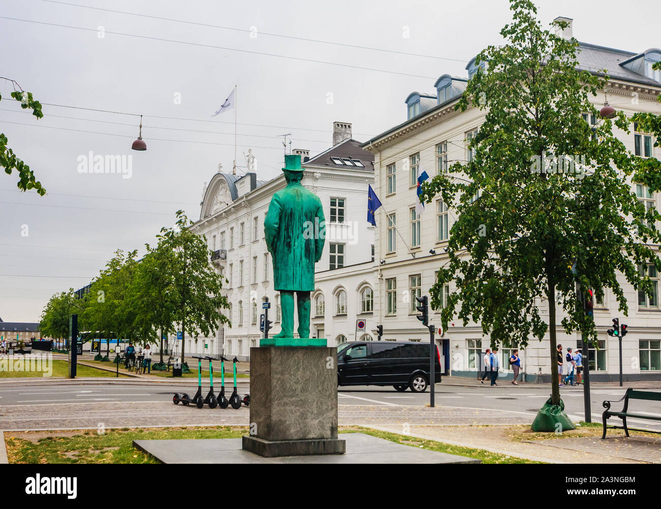 La statua di C. F. Tietgen in San Annae posto. Copenhagen. La Danimarca. Europa Foto Stock