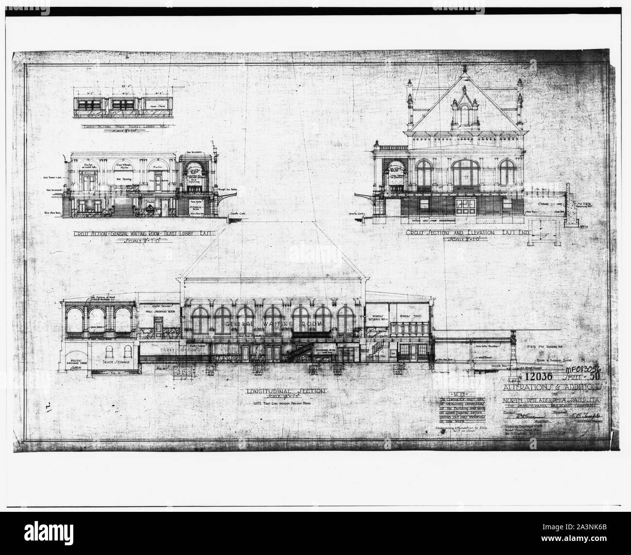 Luglio 1914 Disegno di alterazione dei piani per Germantown giunzione (North Philadelphia) stazione questo è un immagine di un luogo o un edificio che è elencato nel Registro Nazionale dei Luoghi Storici negli Stati Uniti d'America. Il suo numero di riferimento è 92000940 Foto Stock