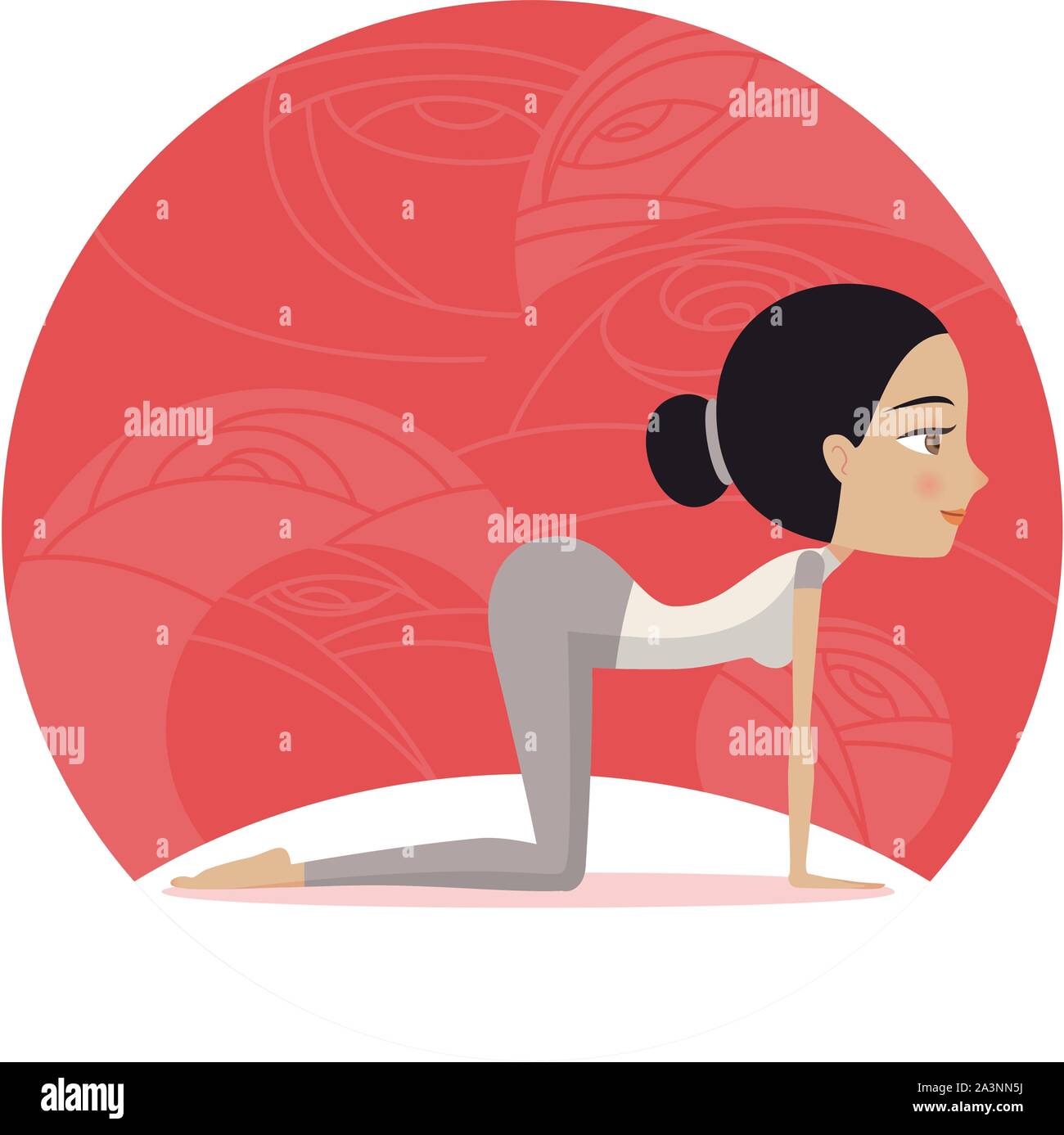 Yoga donna posa Cat Illustrazione Vettoriale