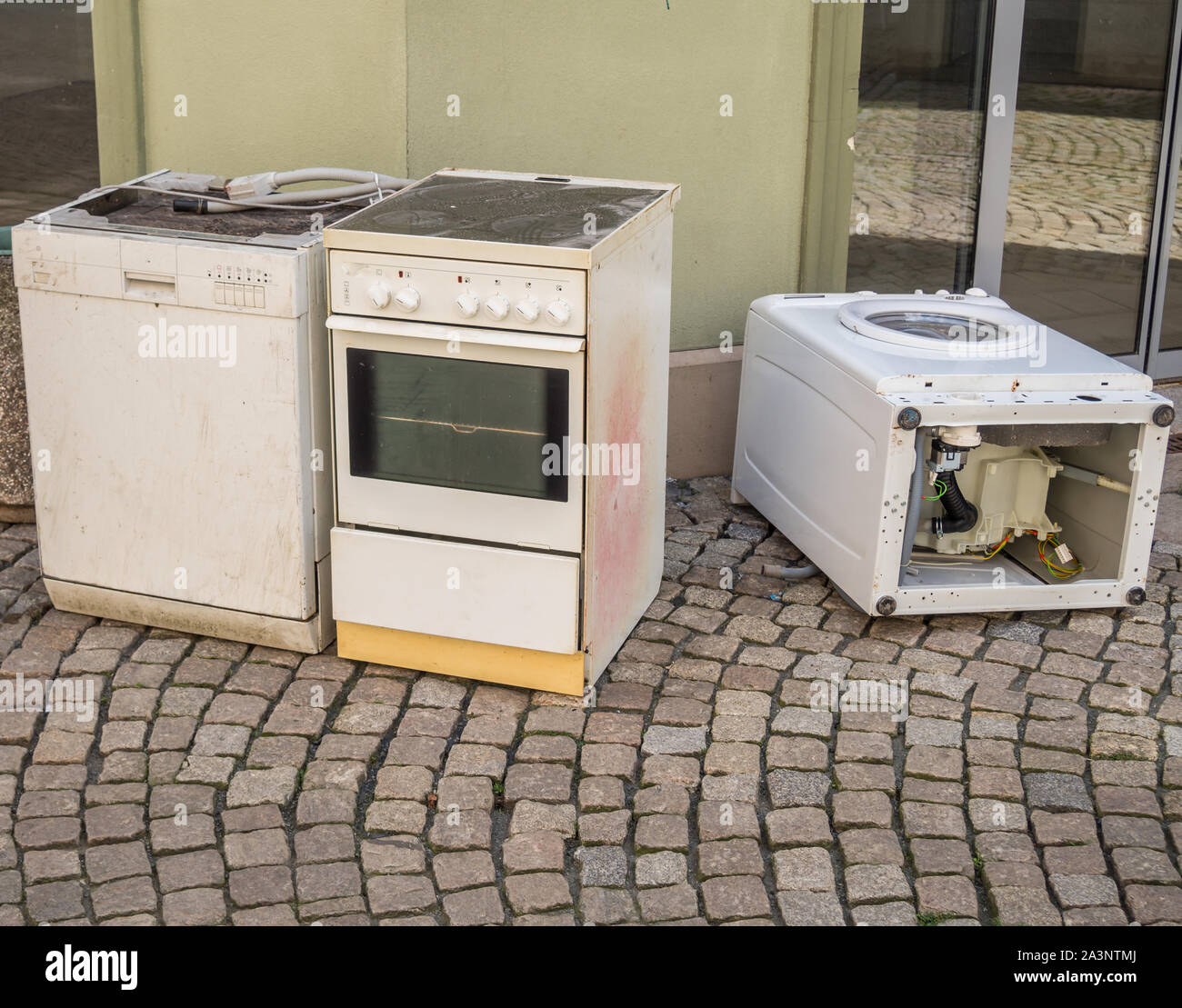 Rifiuti di apparecchiature elettriche ed elettroniche Foto Stock