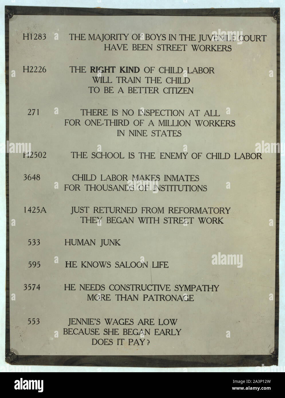 Far scorrere le etichette Foto Stock