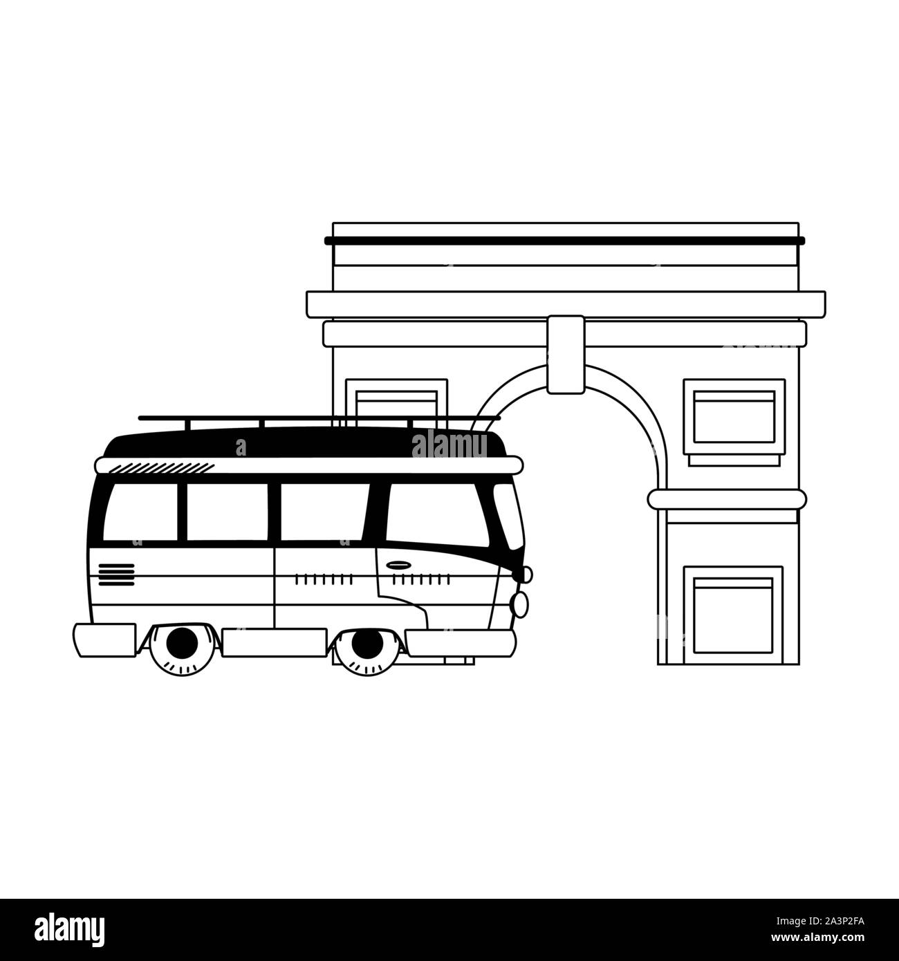 Arco di Trionfo icona, design piatto Illustrazione Vettoriale