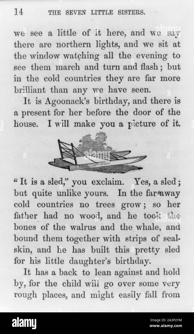 Illustrazione di piccole dimensioni di una slitta Foto Stock