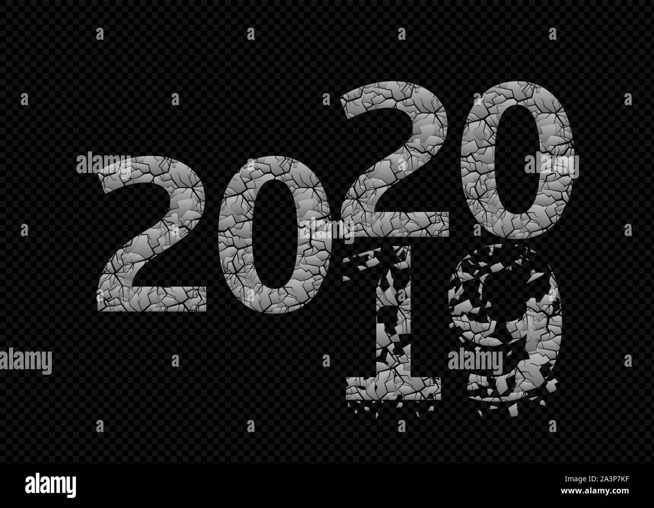2020 rotto i numeri di argento Illustrazione Vettoriale