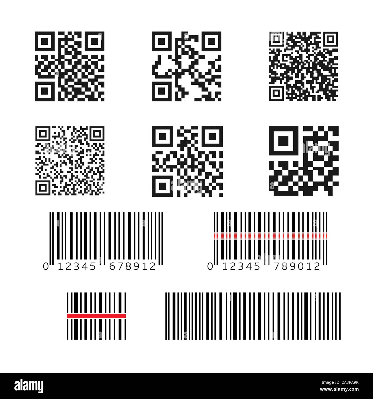 Set di codici QR Illustrazione Vettoriale