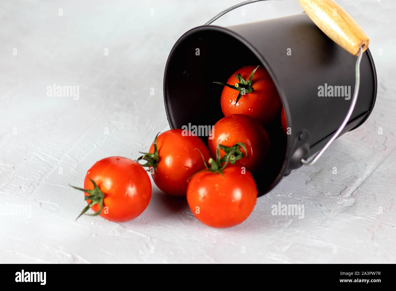 Rosso brillante pomodori Foto Stock