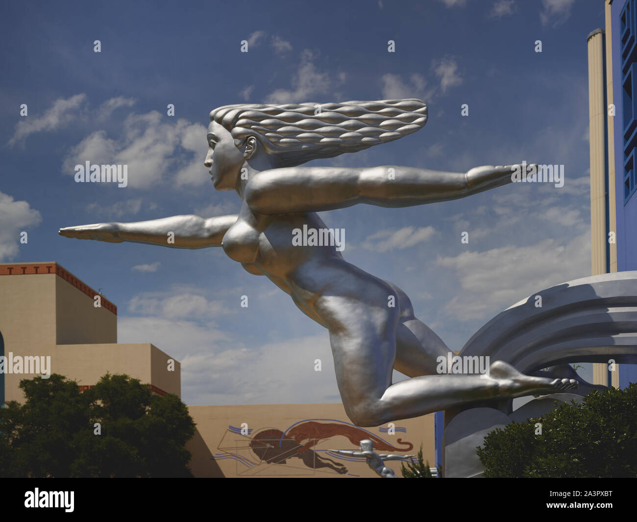 Statua al Fair Park, sito del 1936 Texas la celebrazione del centenario e la Pan American Exposition nel 1937 a Dallas, Texas Foto Stock