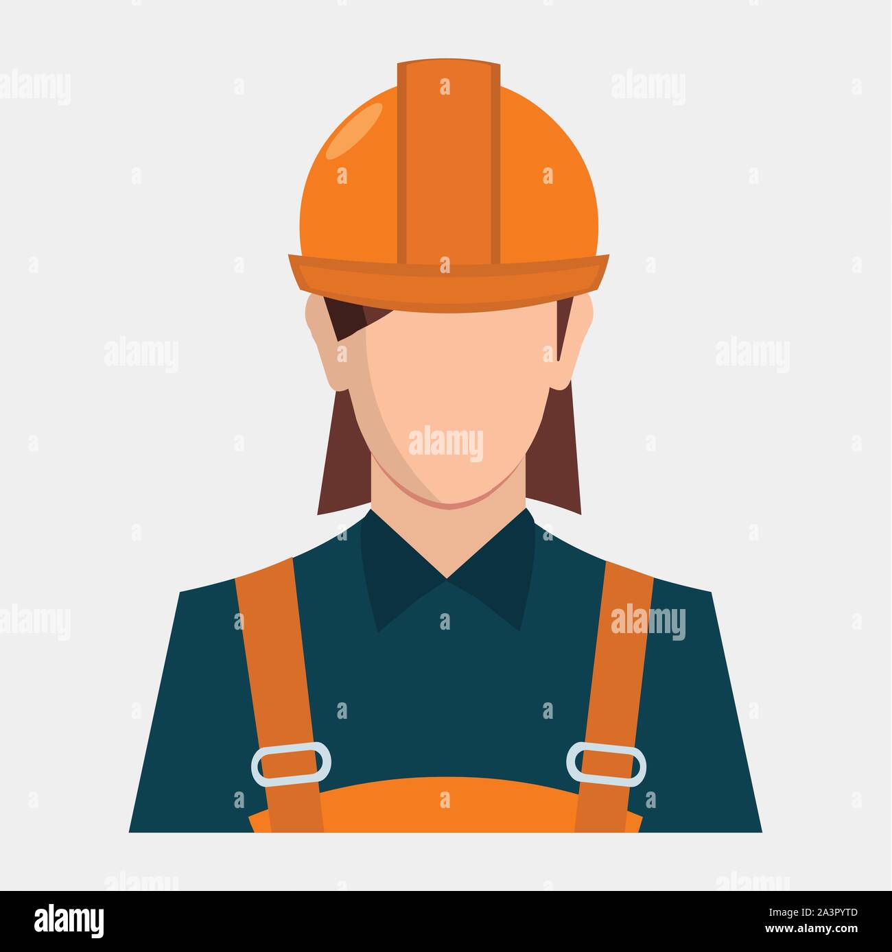 Donna lavoratore edile avatar illustrazione vettoriale Illustrazione Vettoriale