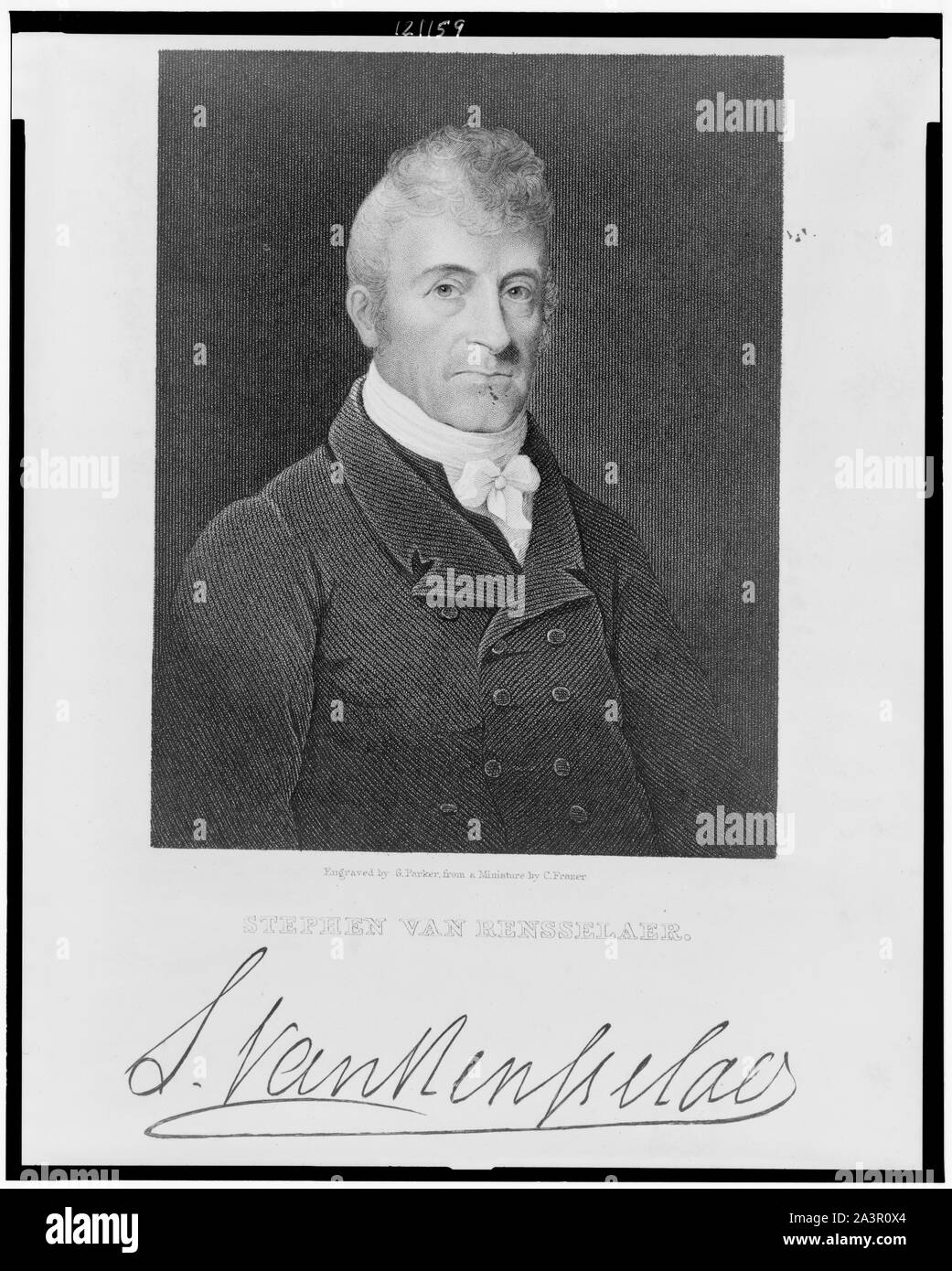 Stephen Van Rensselaer / incisi da G. Parker, da una miniatura di C. Fraser. Foto Stock