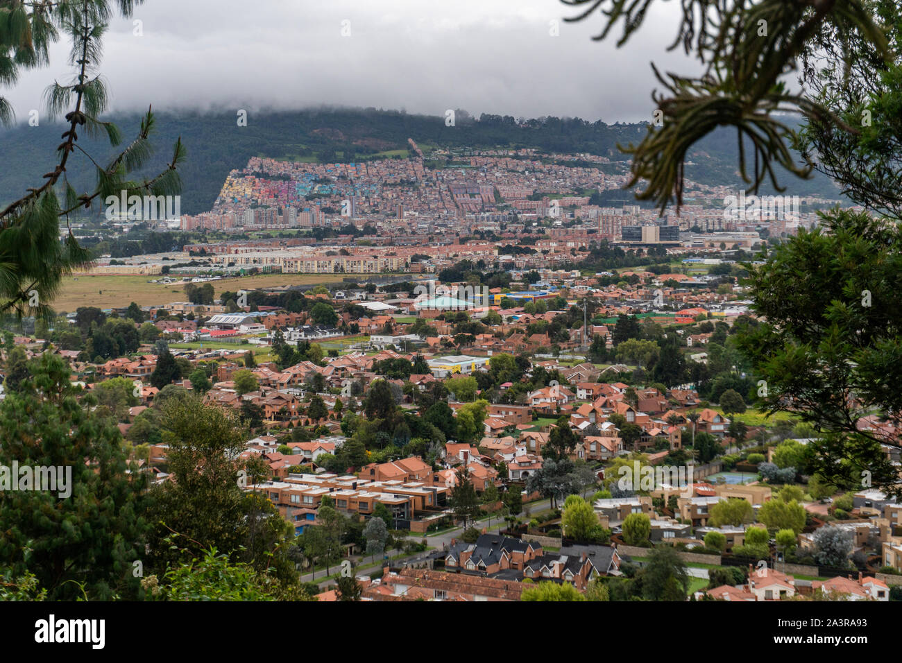 Vista panoramica della città di Bogotà Foto Stock