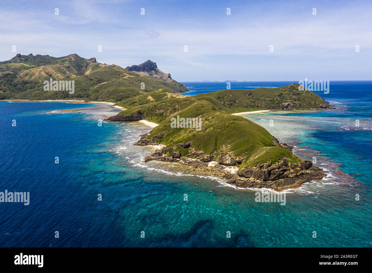 Splendida vista dell'isola di Yasawa nelle isole Figi nel sud dell'oceano pacifico Foto Stock