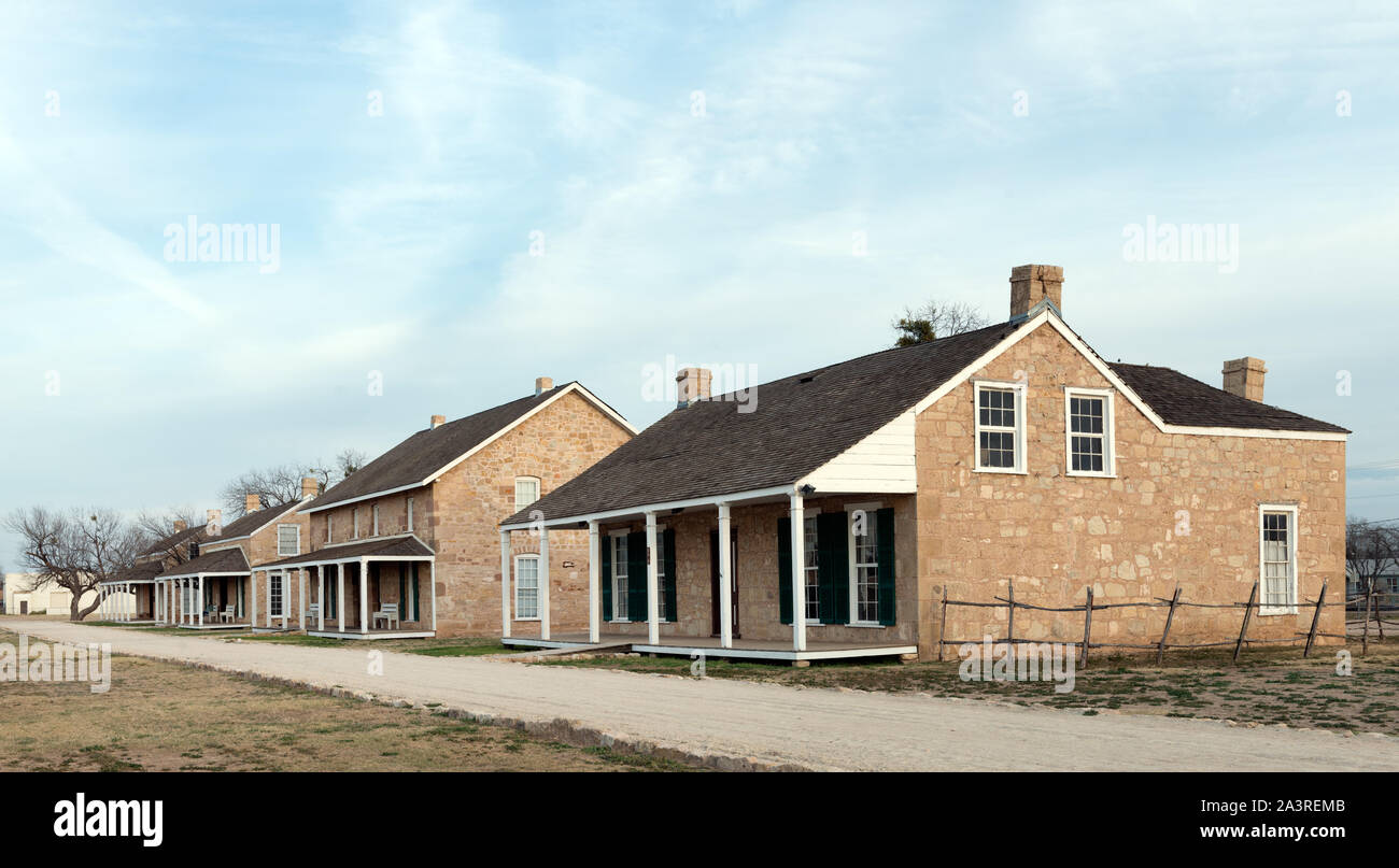 Edifici sopravvissuti al Old Fort Concho in San Angelo, la sede di Tom Green County, Texas Foto Stock