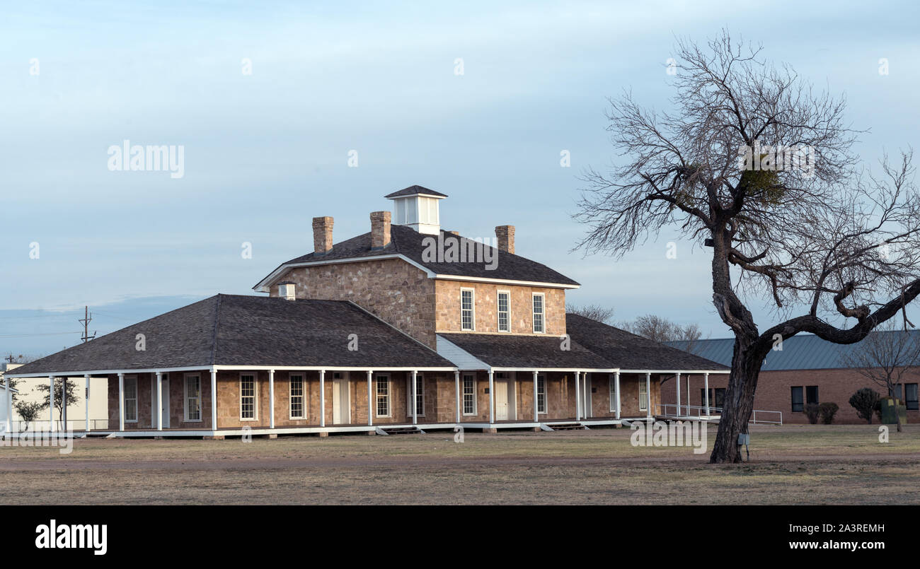 Edifici sopravvissuti al Old Fort Concho in San Angelo, la sede di Tom Green County, Texas Foto Stock